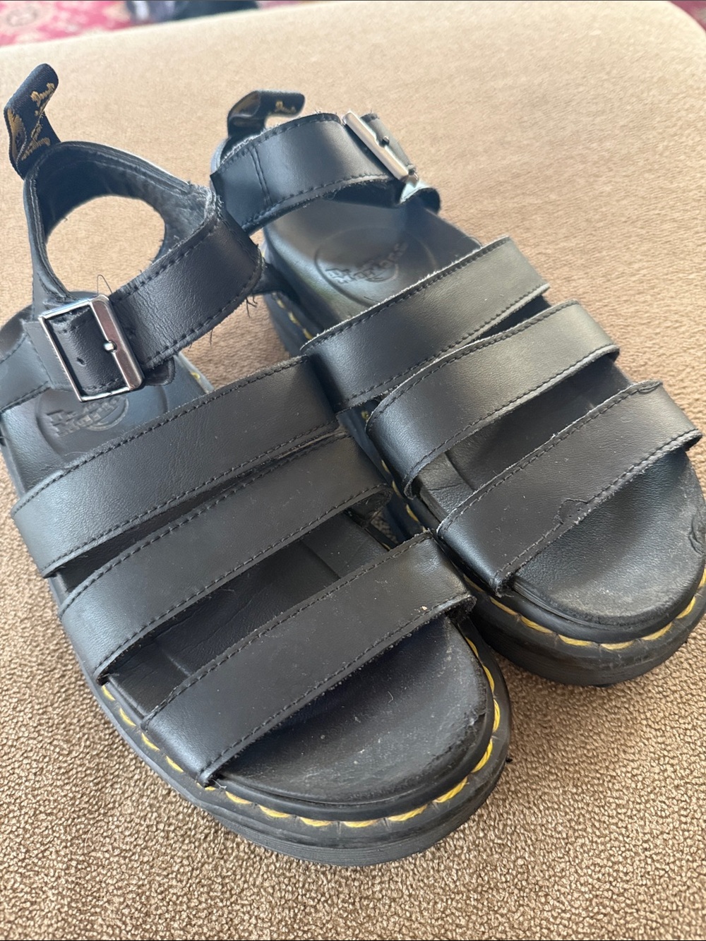 Doc Dr Martens Black Blaire Sandals Women's US Size 6 JY004 (TD)